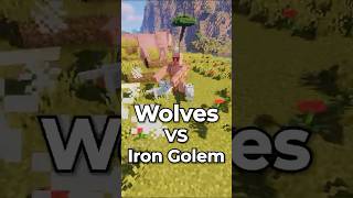 Minecraft wolves VS Iron golem  very strong fight minecraft shorts [upl. by Enel]