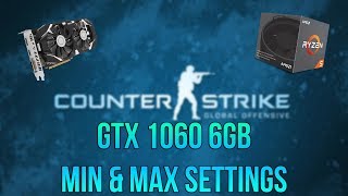 CSGO  GTX 1060 6GB  Min amp Max Settings Benchmark  Ryzen 5 2600 [upl. by Odlareg]