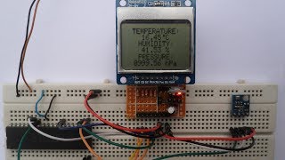 Weather station using PIC18F4550 BME280 sensor and Nokia 5110 LCD [upl. by Doe517]