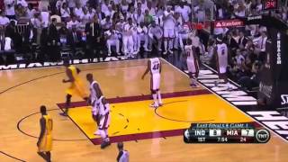 LeBron James blocks Roy Hibbert in Game 1 [upl. by Gunnar696]