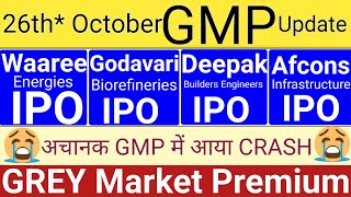 Waaree Energies IPO GMP Today  Deepak IPO  Godavari IPO GMP  Afcons IPO GMP  Stock Market Tak [upl. by Owens]