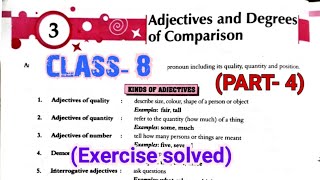 Class 8 Ch3 Part 4 Adjectives and Degrees of Comparison English Grammar [upl. by Morgenthaler]