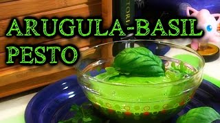 ArugulaBasil Pesto  How to Vegan Video Recipe [upl. by Leimad987]