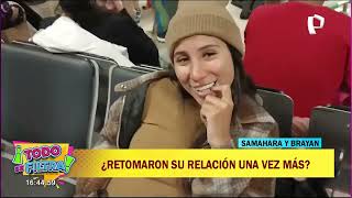 Samahara Lobatón y Bryan Torres juntos en el aeropuerto ¿Reconciliación a la vista [upl. by Atilal]