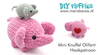 Mini Olifant knuffel Amigurumi haken voor beginners [upl. by Bartram]