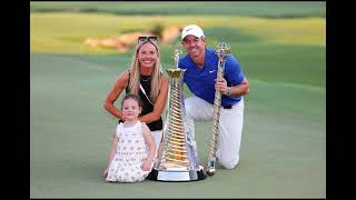 Golfer Rory McIlroy Celebrates Victory in Dubai With Wife and Daughter [upl. by Grae]