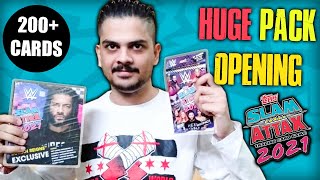 HUGE WWE Slam Attax 2021 Exclusive Roman Reigns Tin Edition PACK UNBOXING Over 200 Cards Part 1 [upl. by March345]