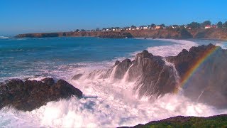 ♥♥ The Best Ocean Waves Crashing Video with Sea Mist Rainbow 3 hrs [upl. by Llenral240]