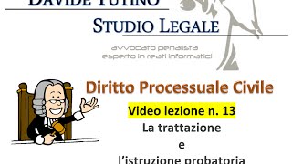 Diritto processuale civile  Video Lezione n13 La trattazione e l’istruzione probatoria 2 [upl. by Lune516]