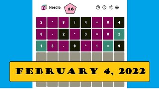 Nerdle 16 for 242022  What is Todays Nerdle February 4th [upl. by Sutsuj]