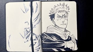 ASMR Drawing Itadori Yuji from Jujutsu Kaisen Real Time [upl. by Hurless]