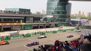 2018 F1 Chinese Shanghai Grand Prix race start（Grandstand A Low）F1中国GP レーススタート [upl. by Llamaj]