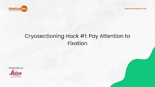 Cryosectioning Hack 1 Pay Attention to Fixation [upl. by Assisi]