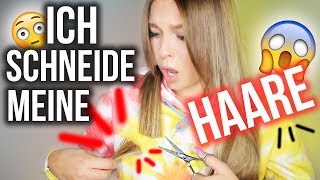 Ich schneide mir MEINE HAARE selber ab 😱 ÜBER 10 cm   Dagi Bee [upl. by Anoirb711]