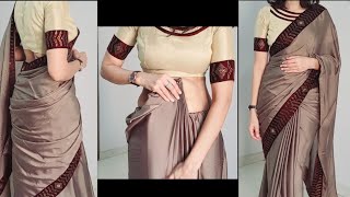 HEAVY BORDER SAREE DRAPING VIDEO sareedrapping heavybordersaree easysareedraping sareewearing [upl. by Enileuqcaj625]