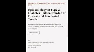 Epidemiology of Type 2 Diabetes – Global Burden of Disease and Forecasted Trends  RTCLTV [upl. by Om984]