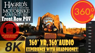 Hagrid’s Magical Creatures Motorbike Adventure 8K 360  360 Audio Front Row POV Early Morning [upl. by Ilenay]