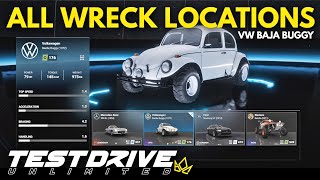 All VW Baja Buggy Wreck Locations in TDU Solar Crown  Test Drive Unlimited SC  TDU3 Barn Finds [upl. by Kenwrick]