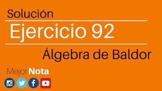 Solución Ejercicio 92 Álgebra de Baldor [upl. by Milone]