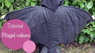 Flügel nähen  Halloween Kostüm  Fledermaus Drache Batman  DIY Nähanleitung  mommymade [upl. by Torrie]