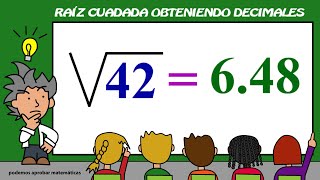 Resolver raíces cuadradas con DECIMALES  Raíz Cuadrada con Punto Decimal [upl. by Kenta191]