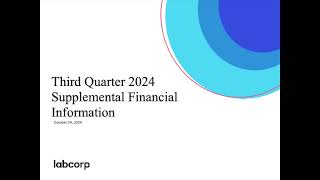 Labcorp Holdings LH Q3 2024 Earnings Presentation [upl. by Elyr]