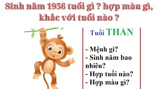 Sinh năm 1956 tuổi gì  hợp màu gì khắc với tuổi nào [upl. by Mariande5]