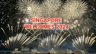 Singapore 4K  Singapore New Year Fireworks  Marina Bay Fireworks 2024  Singapore Welcome 2024 [upl. by Enylrac309]