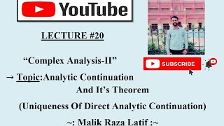 Analytic Continuation And Its Theorem Uniqueness Of Direct Analytic Continuation in ComplexII [upl. by Emerick]