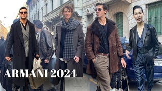 GIORGIO ARMANI MENSWEAR FALLWINTER 2024  ITALIAN STYLE AT MILAN FASHION WEEK [upl. by Akemihs]