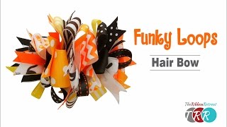 How to Make a Funky Loops Hair Bow  TheRibbonRetreatcom [upl. by Bolte]