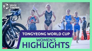 Race Highlights  2024 TONGYEONG WORLD TRIATHLON CUP  Women [upl. by Nolyarb]