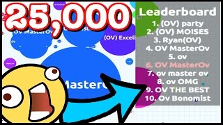 Epic Agario Gameplay  TAKING OVER THE LEADERBOARD RECORD 25000 Agario Score [upl. by Crescen589]