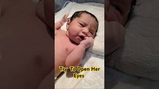 Day 1 Baby Trying To Open Her Eyes ytshorts shorts trending viralvideo foryou youtubeshorts [upl. by Ahsikel]