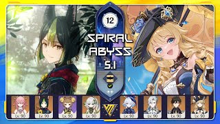 Spiral Abyss 51  Tighnari Quickens x Navia Crackers  Floor 12  Genshin Impact  Topaz [upl. by Ahtram85]