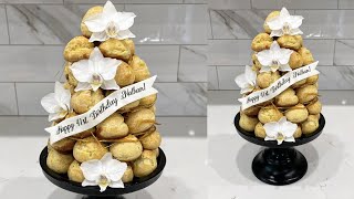 How to make a Croquembouche tower  Cake decorating tutorials  Sugarella Sweets [upl. by Marya638]