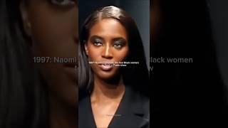 Naomi Campbell and Anok Yai are 1st and 2nd black women to open Prada show in 1997 and 2018 shorts [upl. by Enyrehtac]