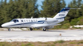 Cessna Citation CJ3 Jet Landing At Great Harbour Cay [upl. by Secnarf]