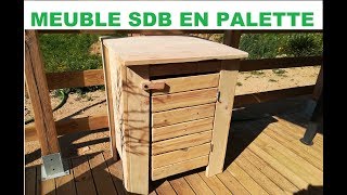 FAIRE UN MEUBLE DE SALLE DE BAIN EN PALETTE [upl. by Nimajneb]