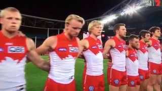 AFL Finals 2015  Australian National Anthem Sydney Swans vs North Melbourne [upl. by Britteny]