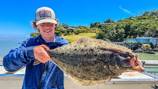 Multi Species Day Halibut Fishing From A Pier  Bay Area Fishing [upl. by Ebeneser]