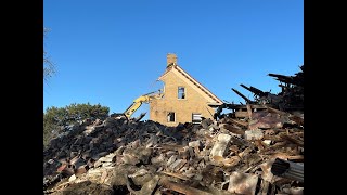 Multiple homes demolished in Blackstone for new apartment complex [upl. by Atalya]