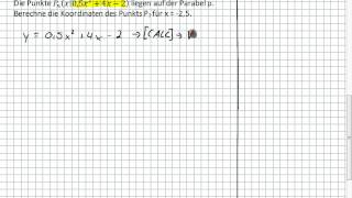 Parabel  Berechnung des yWerts eines Punktes CALCValue 9I3  10II1 [upl. by Thacher]