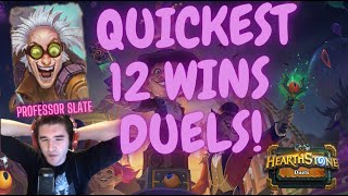 QUICKEST 12 WINS DUELS SUPER TEMPO PROFESSOR SLATE HEARTHSTONE DUELS [upl. by Kabab311]