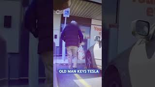 Old Man Keys Tesla In Carpark  10 News First [upl. by Aremaj]