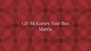 GEMcKinsey Nine Box Matrix [upl. by Imat975]