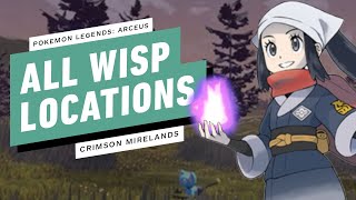 Pokemon Legends Arceus  All Wisp Locations Crimson Mirelands [upl. by Nonnaer]