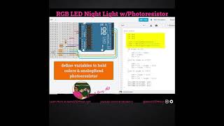 TinkerCAD RGB LED Night Light fade using photoresistor [upl. by Cristie]