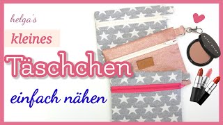 Kleines Täschchen Kosmetiktasche mit Innenfutter einfach nähen [upl. by Odnalo875]