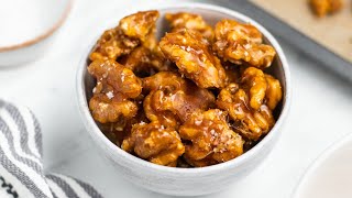 Easy Candied Walnuts Recipe [upl. by Elison]